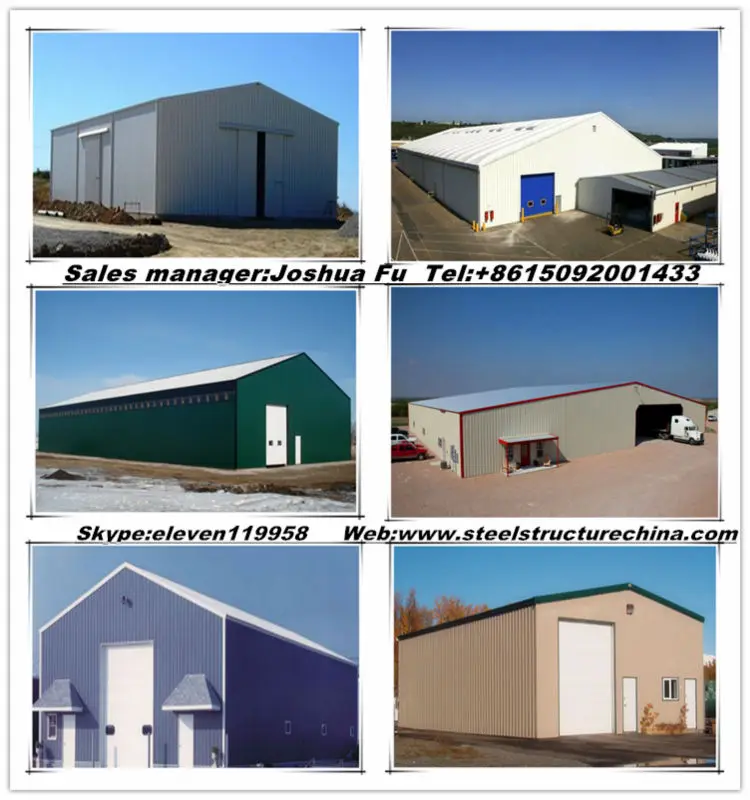 Truck accessible steel structure prefab warehouse with hoist/crane