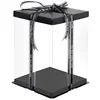 Recyclable Transparent Cake Plastic Packaging Boxes Imprinted With Crown By Hot Stamping