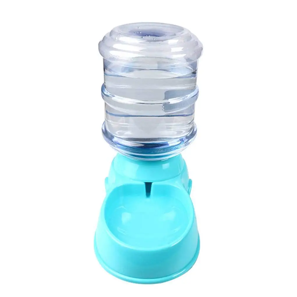 OmkuwlQ 3.5L Pet Gravity Automatic Self-Dispenser Food Feeder/Waterer Replenish Drinking Fountains