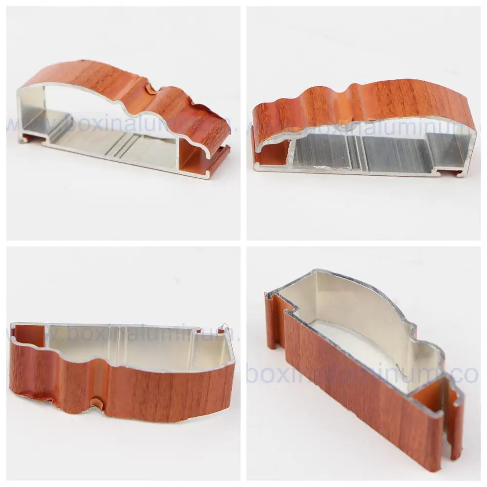 aluminum wood finished profile for house kitchen cabinet decoration wood color aluminium profile