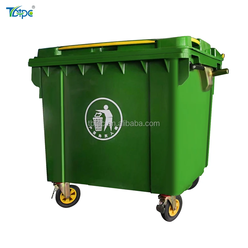 200L Trash Can Outdoor Plastic Dustbin 200 Liter Rubbish Garbage