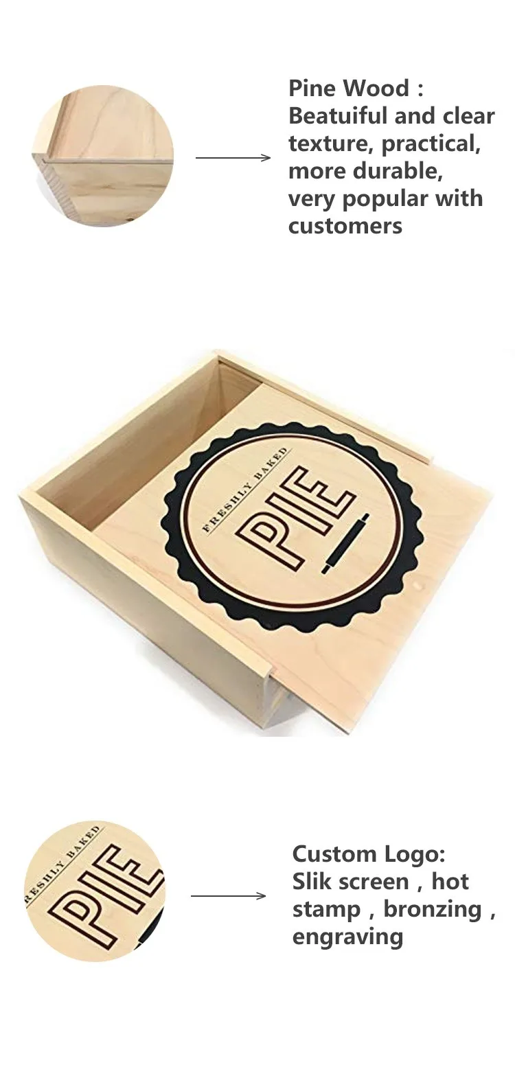 Pie Carrier Dessert Bakery Box Pastry Freshly Baked Wooden Pie Box