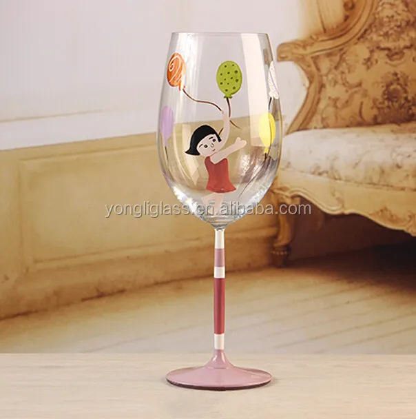 Red wine glass,Merry Christmas hand painted wine glass,christmas drinkware/wine glass
