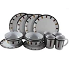 16pcs Melamine dinnerware set for 4 Person Plastic camping Tableware