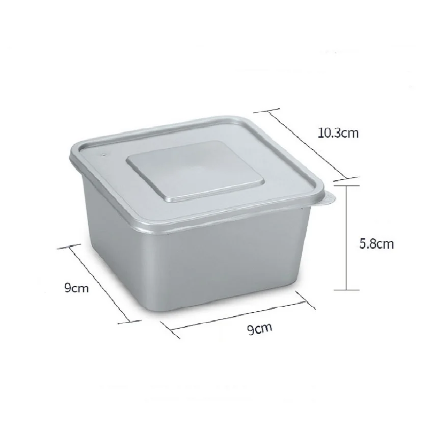 SZ-618 Small size silver food box mini square plastic container with lid