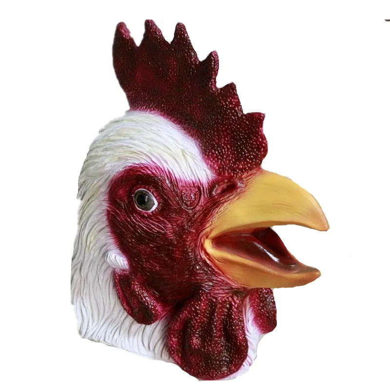 Realistic Animal Costume Latex Cock Full Head Mask For Halloween Party ...