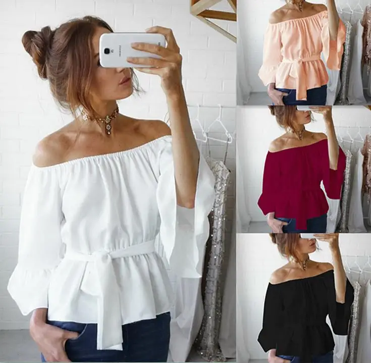chiffon off the shoulder top