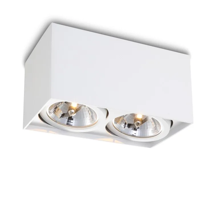 Top quality AR111 2x35w square halogen ceiling light with bulb can be easily changed