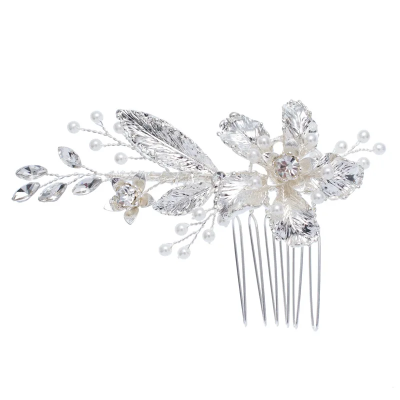 Pure Handmade Silver Leaf Fancy Wedding Hair Jewelry Bridal Accessories