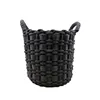 Best selling woven felt and cotton rope round basket bag fast food basket plastic burger basket