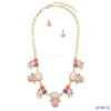 Faceted Acrylic Stone Pendant Necklace Set