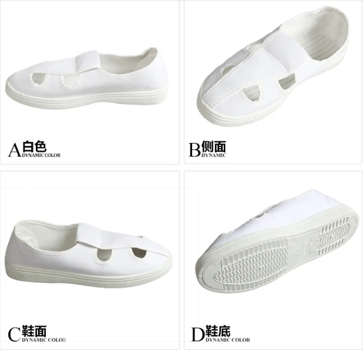 Dark Blue Esd Canvas 4 Holes Shoe For Cleanroom,Safty Esd Shoes With ...