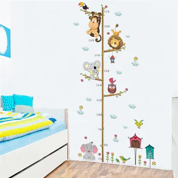 zooyoo monkey lion home decor kids room height chart wall sticker