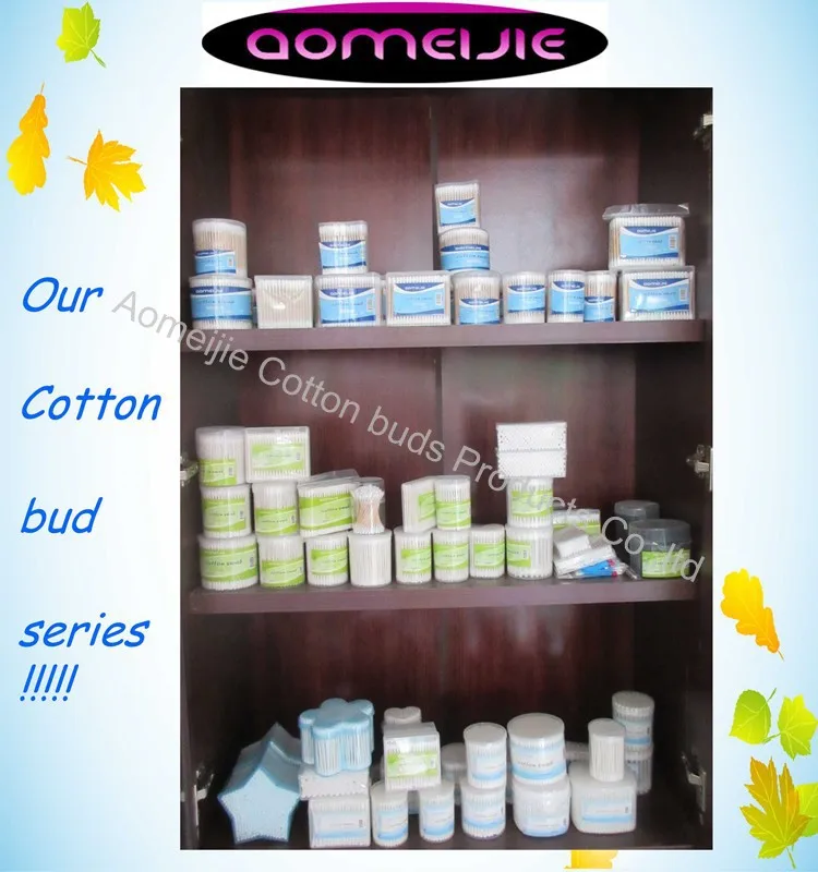 Aomeijie 100pcs wooden stick ear cotton buds