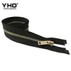Best quality eco-friendly 5# black color shiny silver Y teeth open end metal zipper for jackets