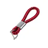 high grade PU Keychain Creative Horseshoe Button Hand woven rope car key chain Automotive marvel keychain Customized logo