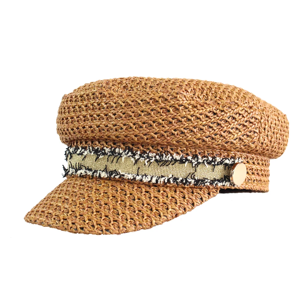 Top Quality Fashion Ladies Navy Straw Hat Summer Sun Hats Women And Men