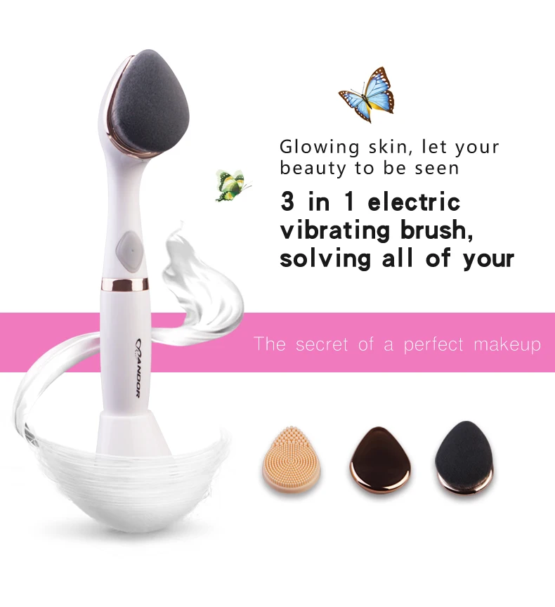 Waterproof 3 In 1 Multifunction Electric Vibrating Brush Private Label