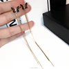 2018 fashion jewelry casual 18k yellow gold extra long post stud earrings butterfly wing earrings