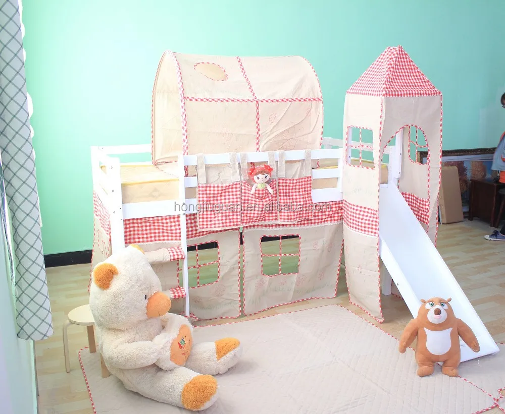 Slaapkamer meubilair, houten half hoogslaper, kinderen bed bedden ...