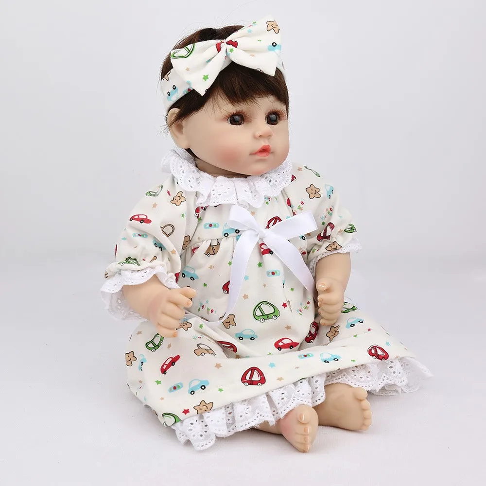 硅胶新生婴儿娃娃 16英寸现实女孩娃娃为儿童圣诞礼物