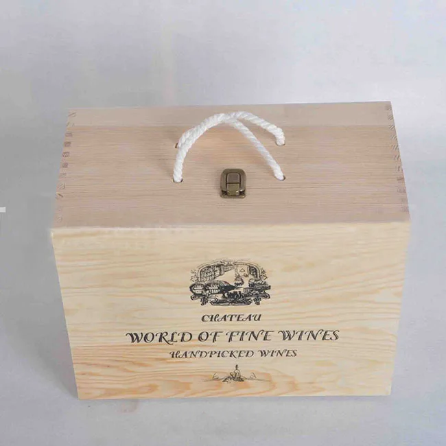 customized wooden gift wine box with logo