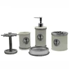 BX Group ocean sea series polyresin bath set accessory with toothbrush holder