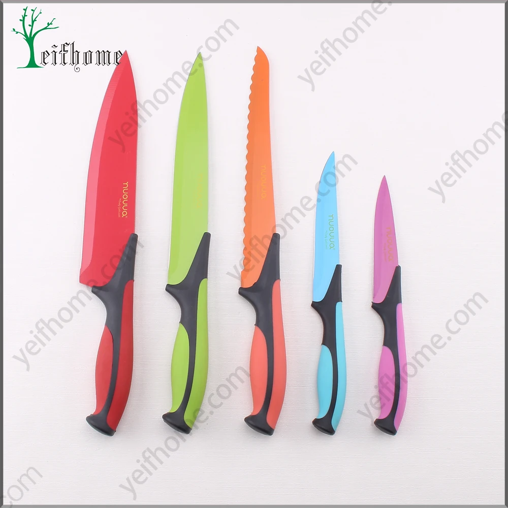 Comfortable new design 5pcs color swiss line knife set