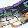 Top Quality Natural Agate Beads 40mm Green With Black Spots Square Shape Natural Agate Stone Gemstone Large Agate Slice