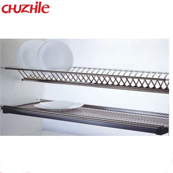 Kitchen Cabinet Plate Rack Organizer Stainless Steel Dish Rack