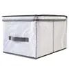 Foldable Storage Box with Lids and Handles Storage Basket Storage Needs Containers Organizer With Built-in Cotton Fabric Closet