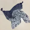 New style ladies stock hijab scarf blue and white porcelain pattern scarf plain shawl pashmina