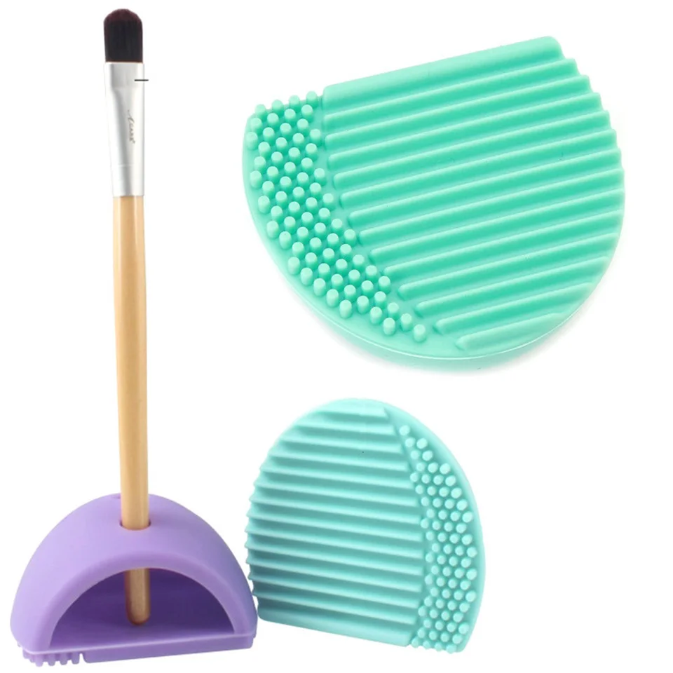 5 Holes Brush Cleaner Silicone Makeup Brush Egg With Brush Holder Buy