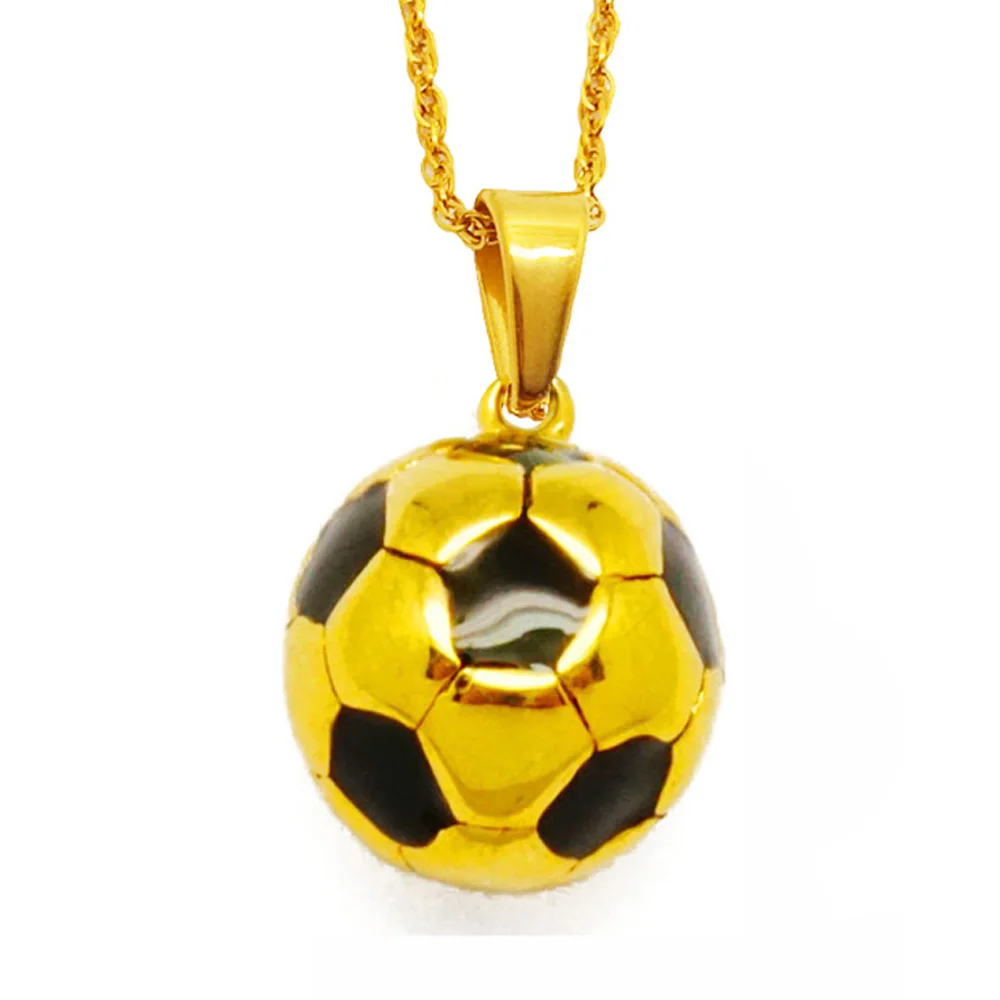 14K Yellow Gold White Soccer Ball Necklace Charm Pendant | United Kingdom