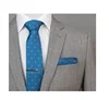 Blue collection for mens sets of 100% polyester neck tie and pocket square