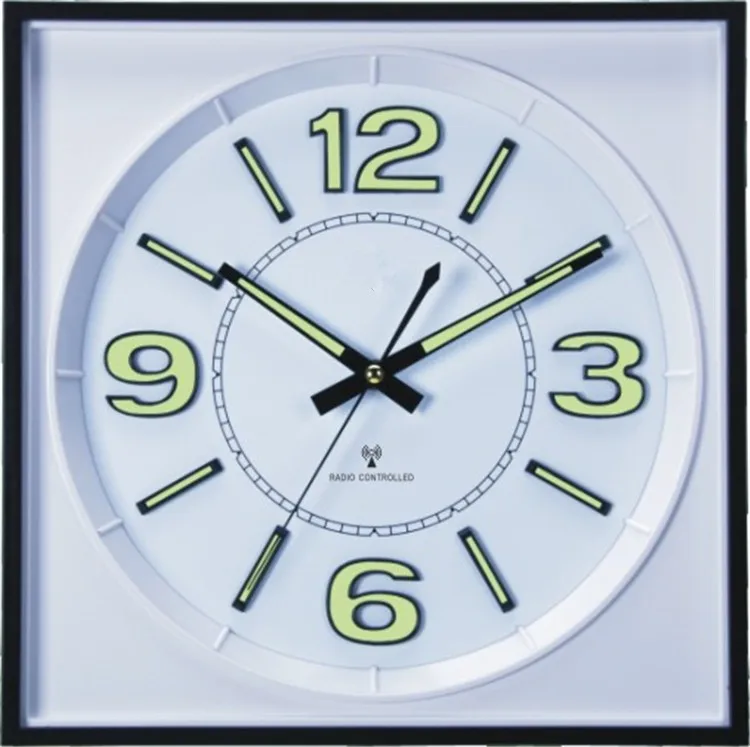 Plastic Radio Controlled Wall Mounted Clock Silent Luminous 3d Rc Wall