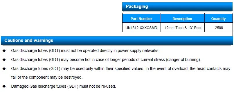 OEM manufacture SMD  2-Electrode gas discharge tube /GDT/ Arrester