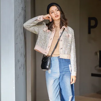 short tweed blazer