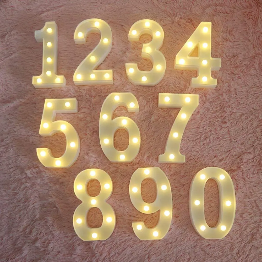 Factory direct sale 2019 best new design top quality and cheap price  numeral 3 shape bedroom led battery decoration style light