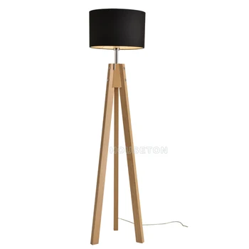 Factory Price Black Fabric Designer Wooden Tripod Floor Lamp Shade Factory Price Black Fabric Designer Wooden Tripod Floor Lamp Shade