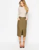 Linen Split Front Open Pencil Skirt For Women