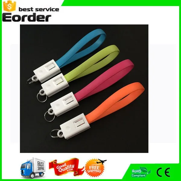 20cm Charger Cable Keychain Key Ring Micro Usb Data Cord For Android