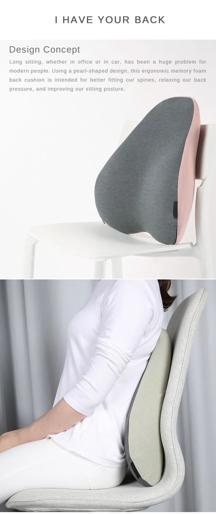 Firmness Designed Lumbar Support Cushion Fully Supports Waist Back Car Lumbar Back Support Cushion For Office Chair