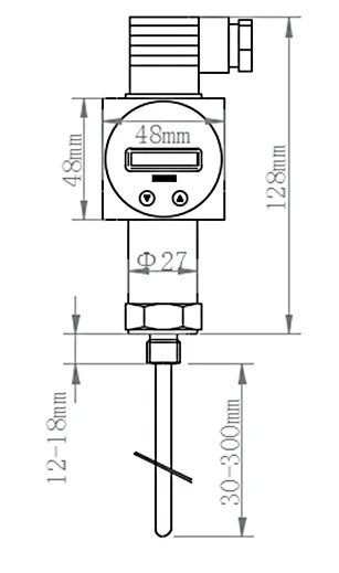 Digital temperature gauge for liquid/gas