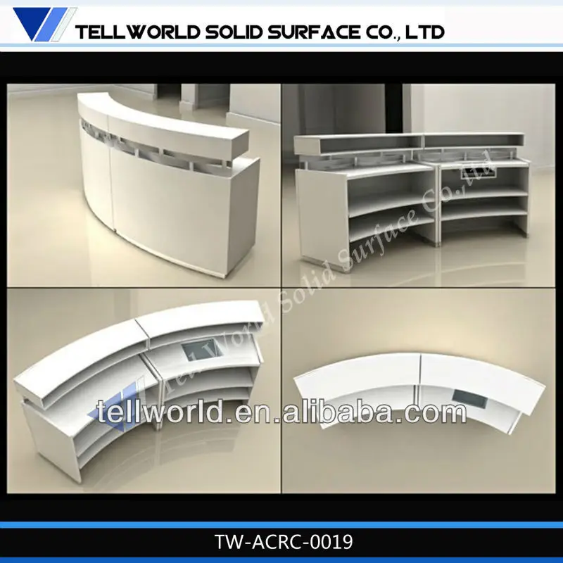 beauty modern design glacier white cashier desk,customized design