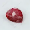 Hot Sale Pear Red Color Natural Cracks Ruby Stone Imitation Jewelry Synthetic Loose Gems Price For Jewelry Making