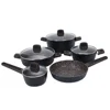 Forged Kitchenware set non stick ceramic marble coating aluminum cookware set