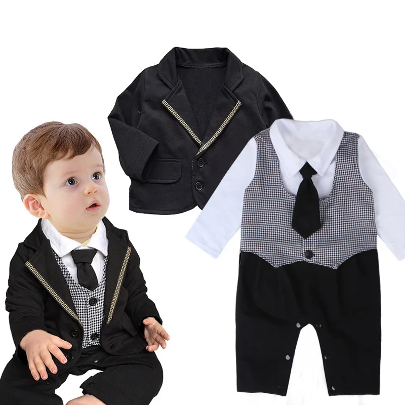 Get Quotations  C B  New Style Newborn Gentleman Dashing Baby Boys Clothes Set Romper With Tie Long Outerwear