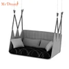 Mr.Dream French style high quality aluminum pe rattan outdoor swing hanging sofa