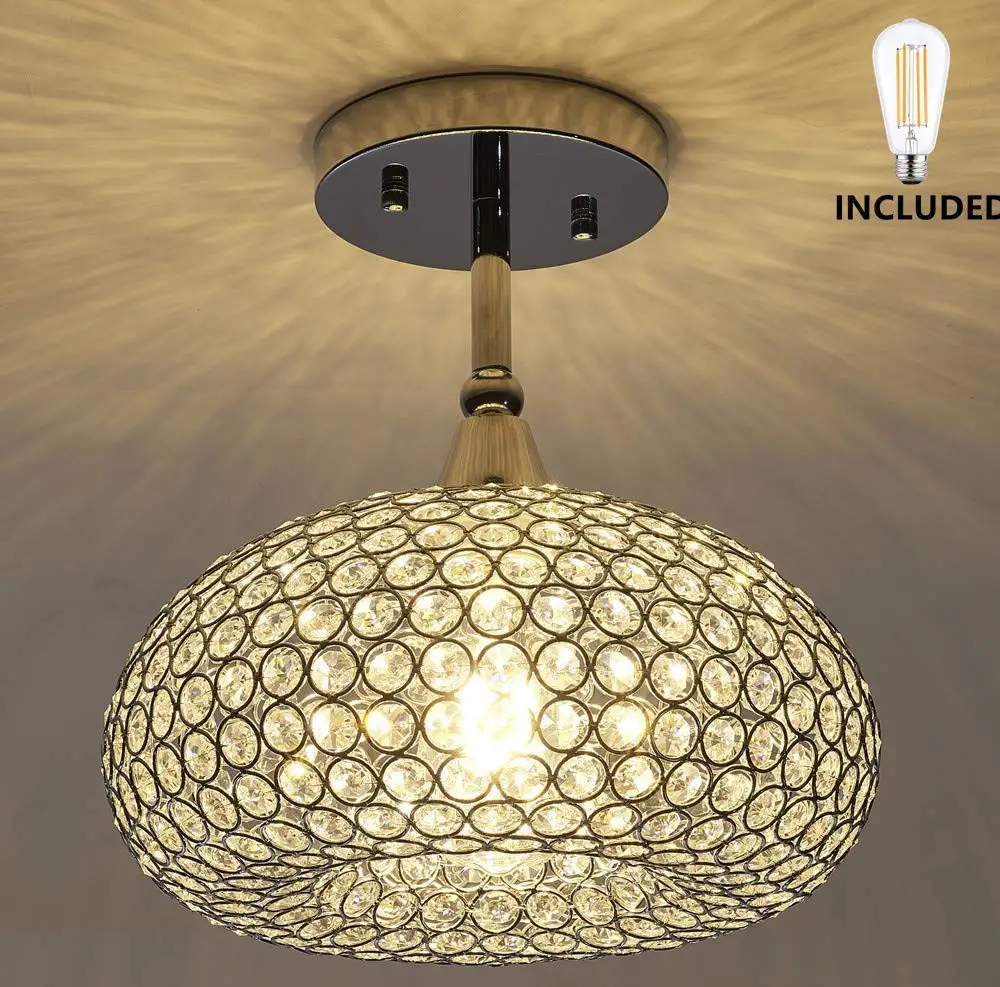 12 inch Wide Sparkling Fixture for Home Decoration Modern Chrome